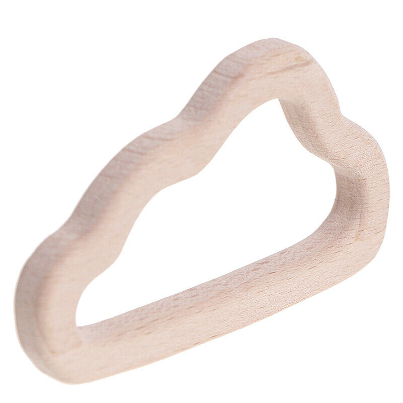 Organic Teether Wooden Oblique Cloud Teether Natural Teething Grasping T.l8