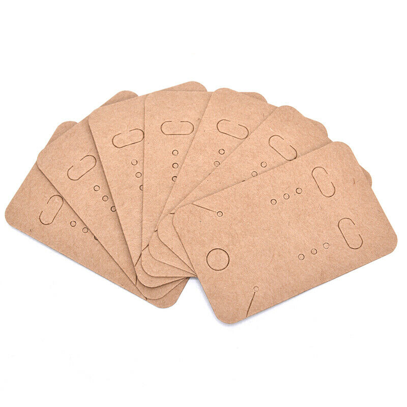 100x  Earrings Necklace Holder Display Cards Jewelry Display Kraft Cards LabBDA