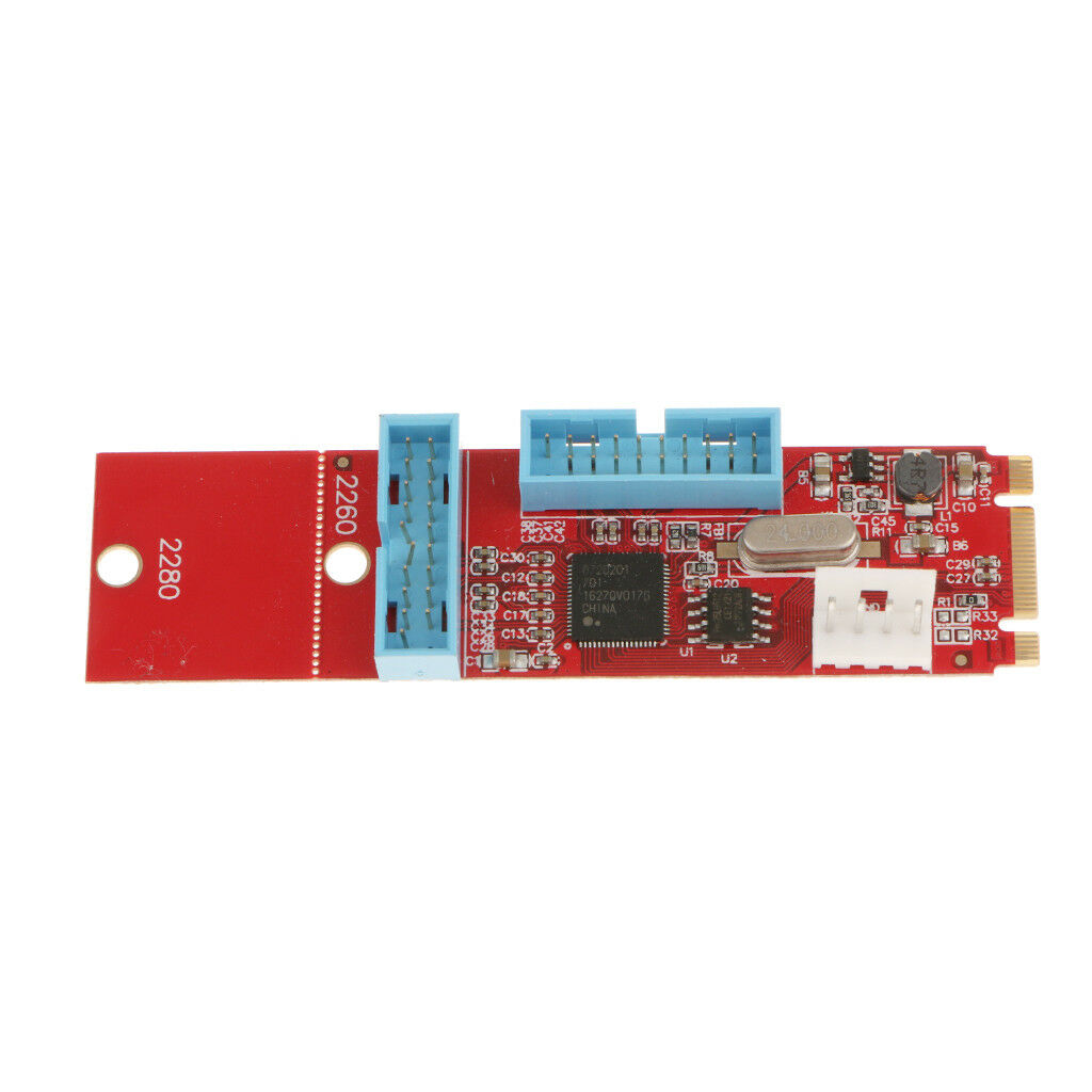 2 Port 19Pin 20P USB3.0 Express to NGFF M.2 B M Key Adapter Card Converter