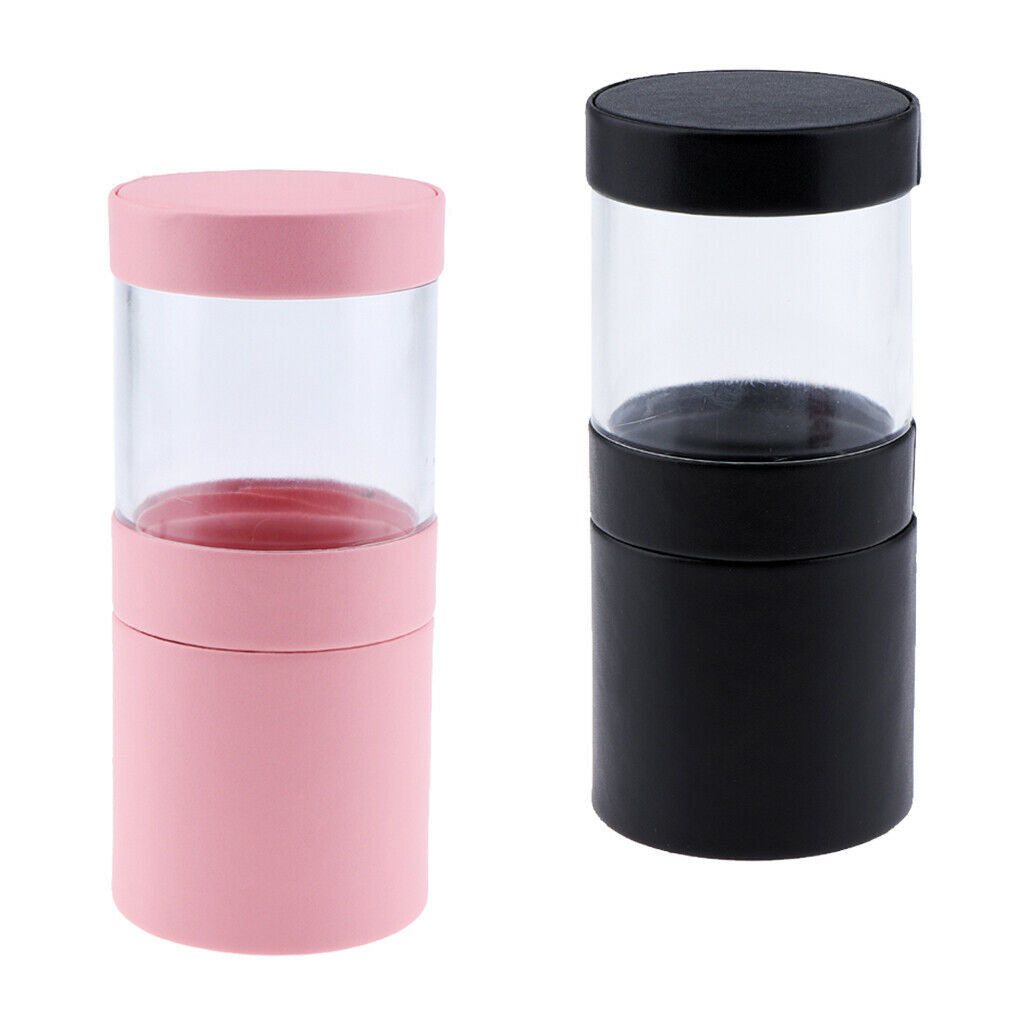 2x Portable Empty Storage Container with Waterproof Lid Soft PU Protector for