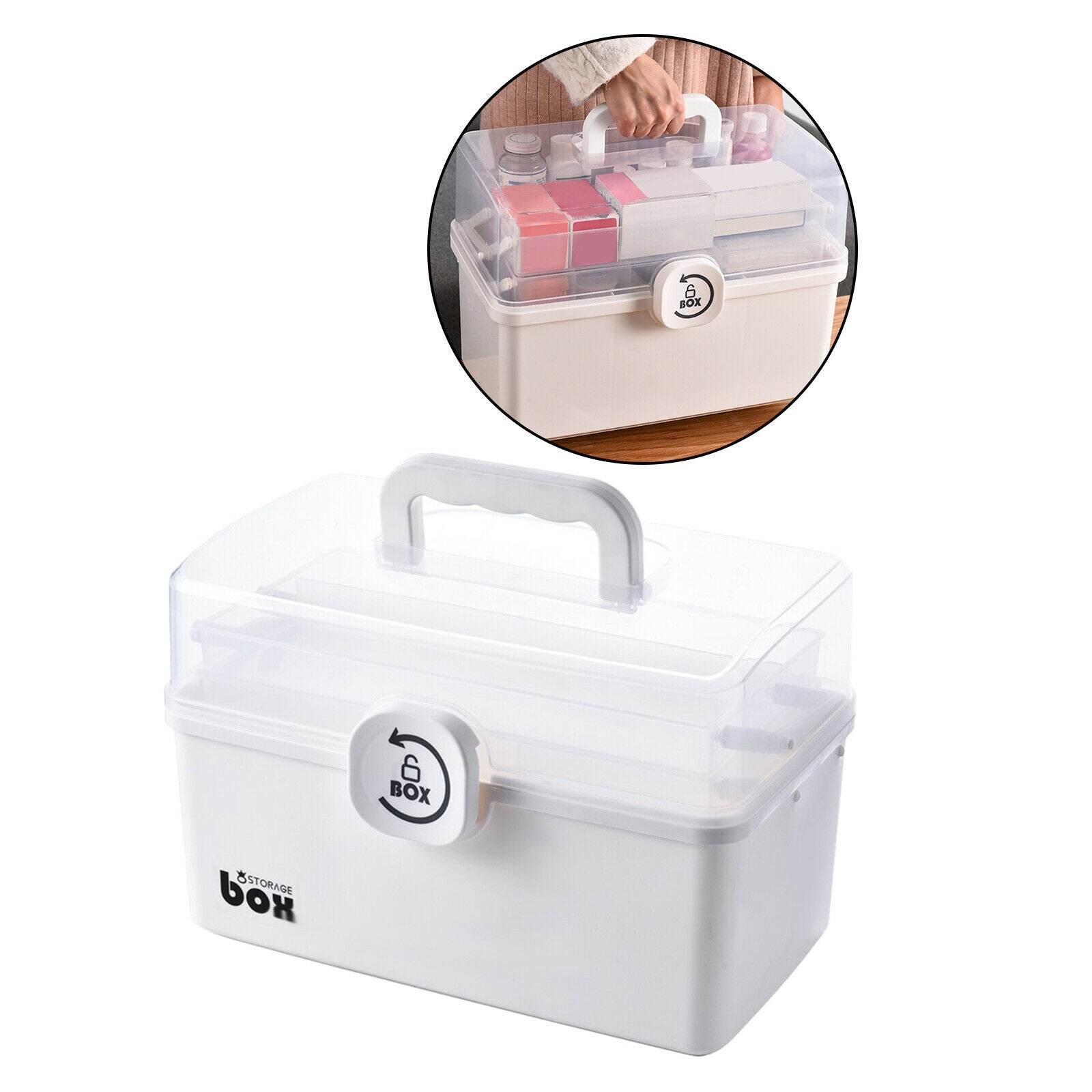 Solid Plastic Storage Box Supplies Container Holder Pills Organizer Case