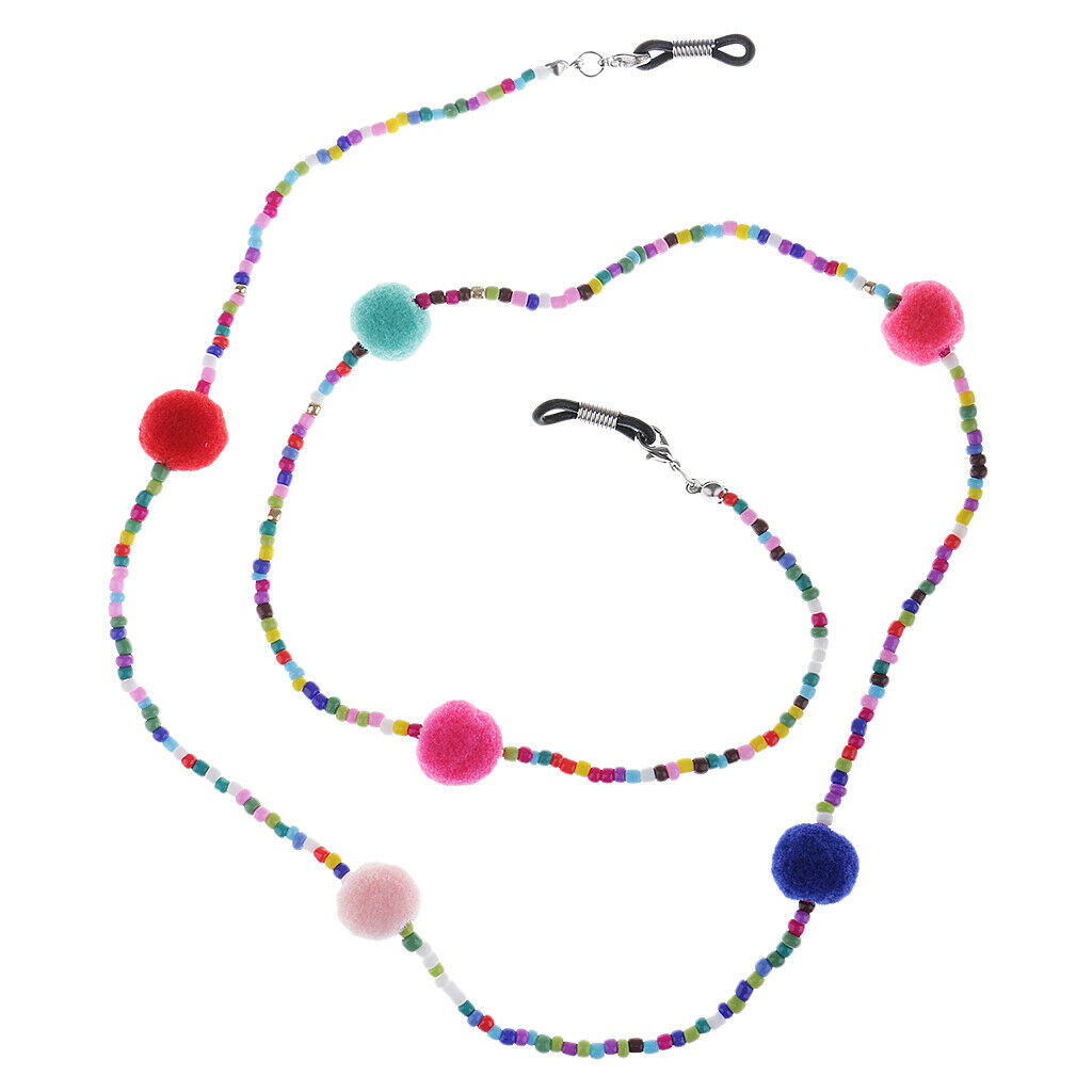 Eyeglasses Holder Strap Eyewear Retainer, Beaded Chain Sunglasses Outdoor
