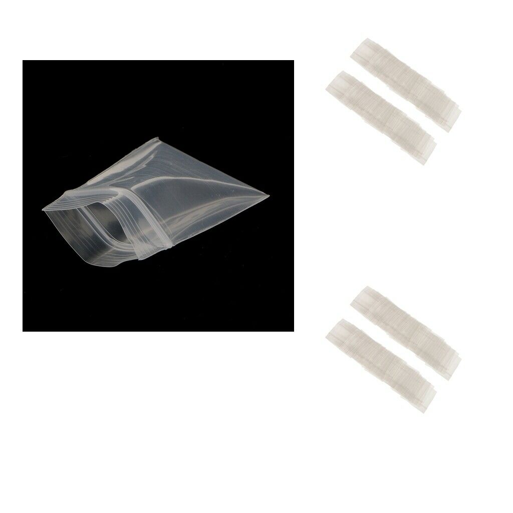 Zip Bag 100pcs 1.2"x 1.6" +100pcs 1.2'' X 1.8'' 2.4mil Clear Zip Bag