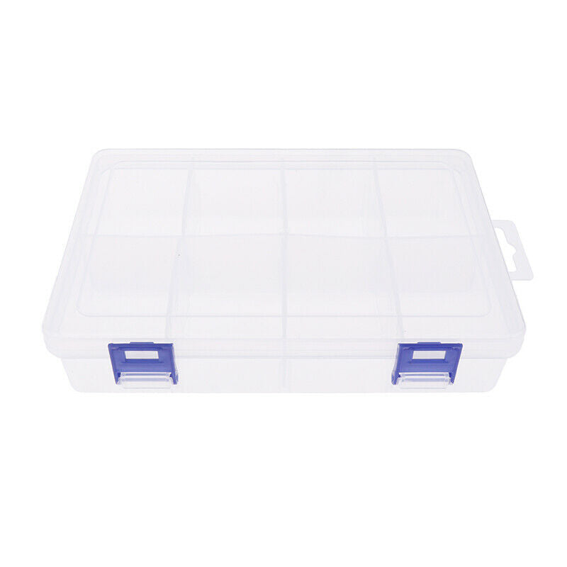 8 Compartment Plastic Storage Box Jewellery Earring Beads Case ContainerJ SJ