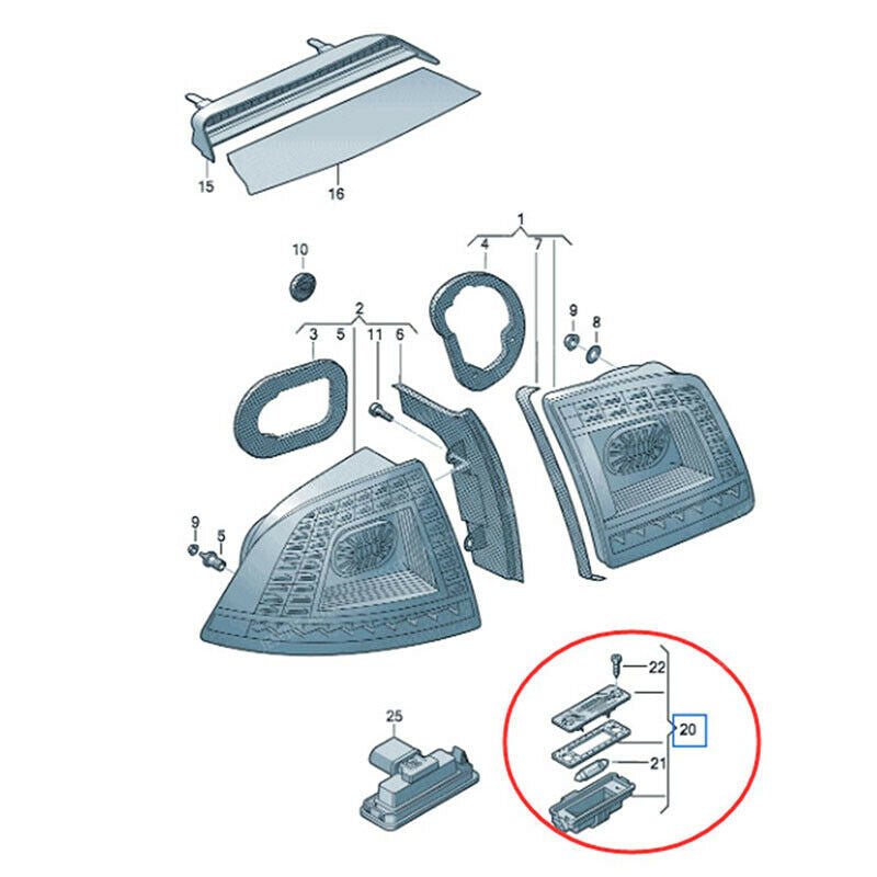 1PCS License Plate Light Lamp 1J6943021B For Beetle GOLF MK4SJCA