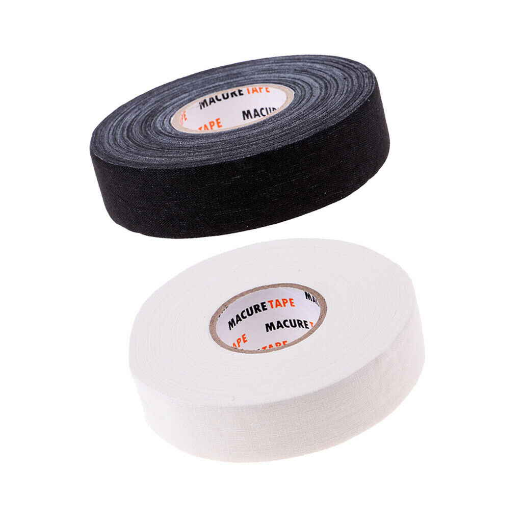 Black  Hockey Lacrosse Stick Cloth Tape Wrap Grip 1'' x 25 yards (4-Pack)
