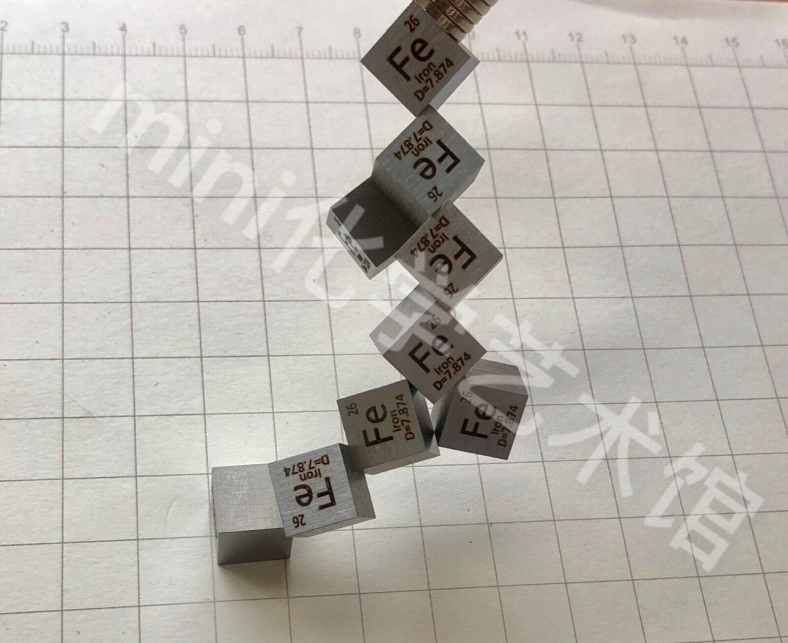 1pcs 99.99% pure Iron Fe Cube Element Periodic Table 10mm 7.9g