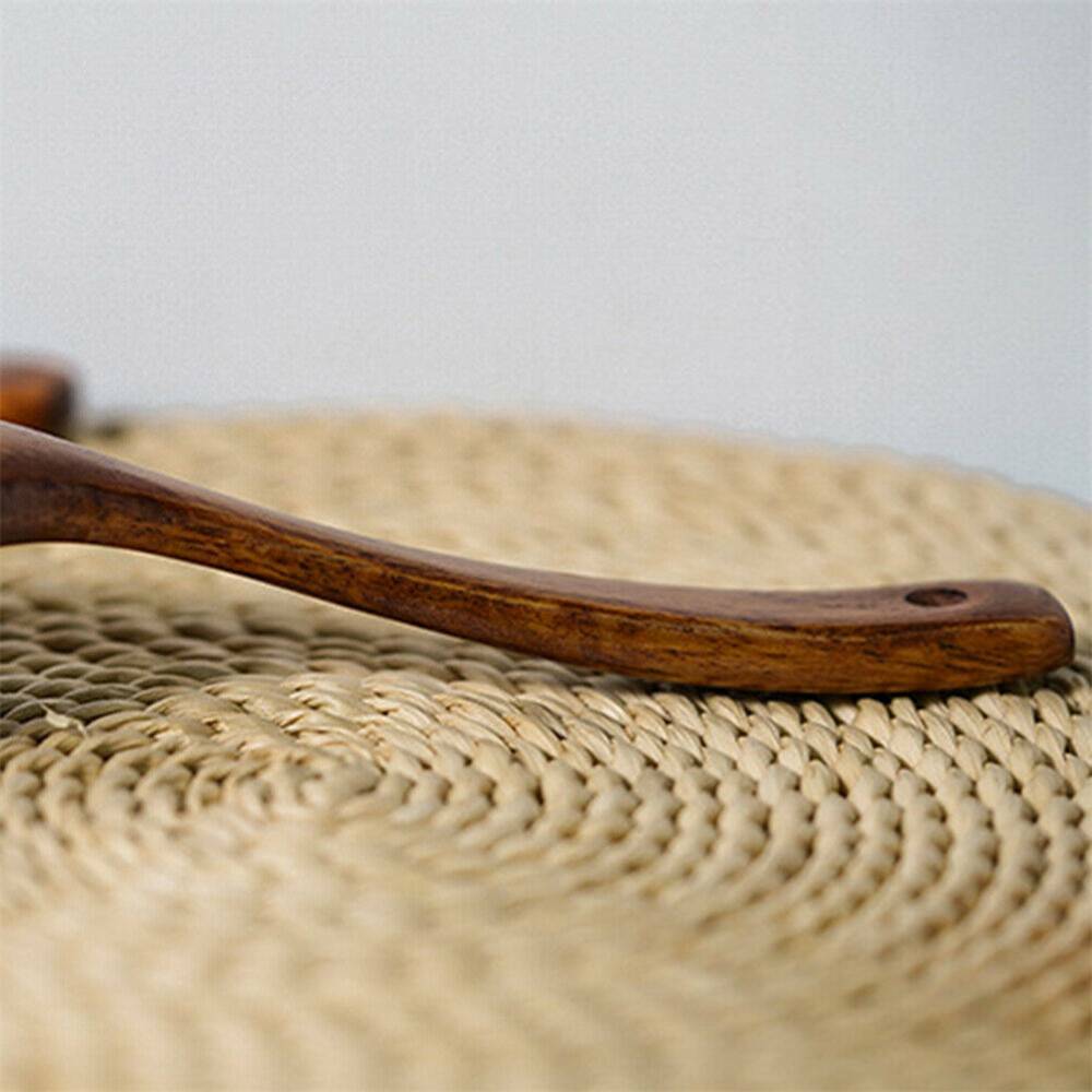 1x Wooden Soup Spoon Cooking Kitchen Utensil Wood Soup Coffee Milk Mixing Scoop