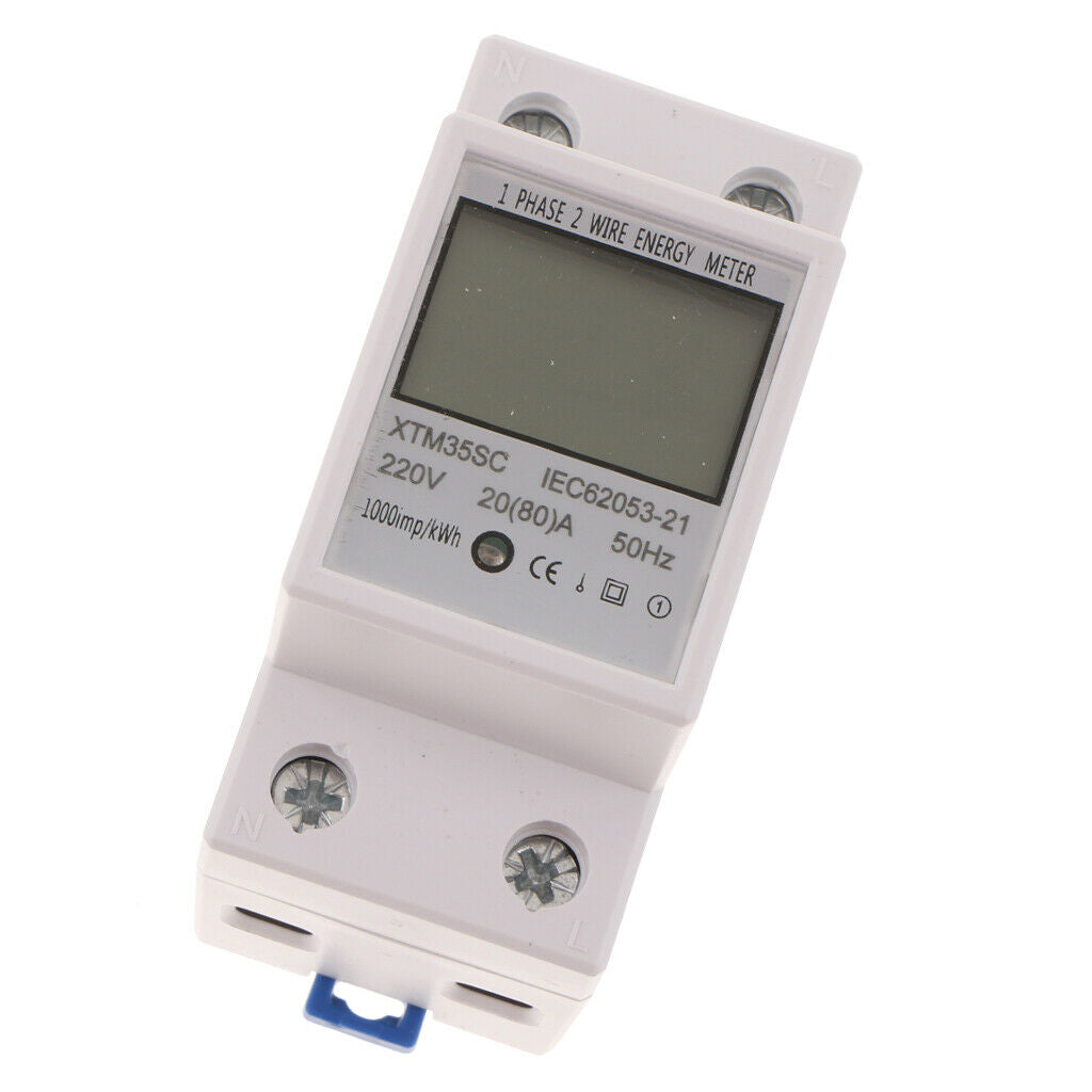 XTM35SC 220V Single Phase Din Rail KWH Watt Hour Din-rail Energy Meter LCD