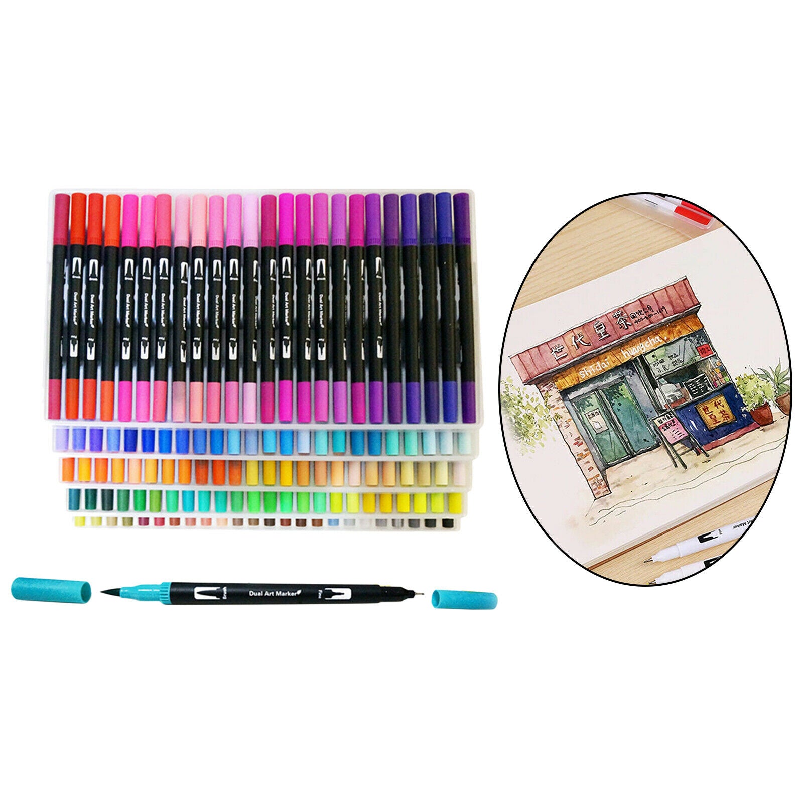 120Color Paint Brush Pens Art Journal Planner Marker Pen Kids Adults Writing