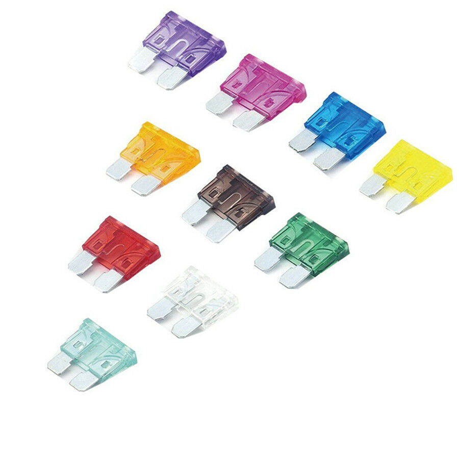 165pcs Durable Motorcycle Bike ATC Mini Blade Fuse Assortment Fuses Kit 1-40 Amp