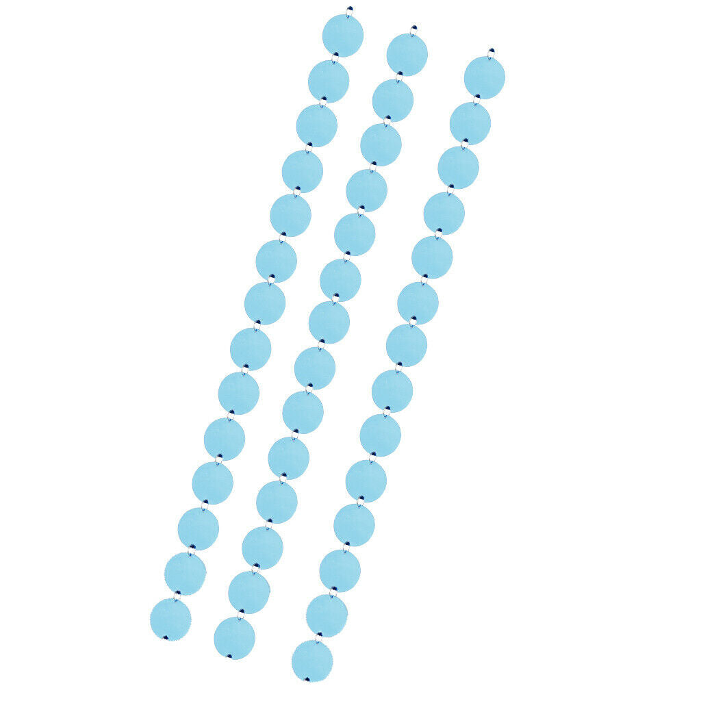 3pcs Round Plastic Sequins Hanging Garlands String Banner Decoration A