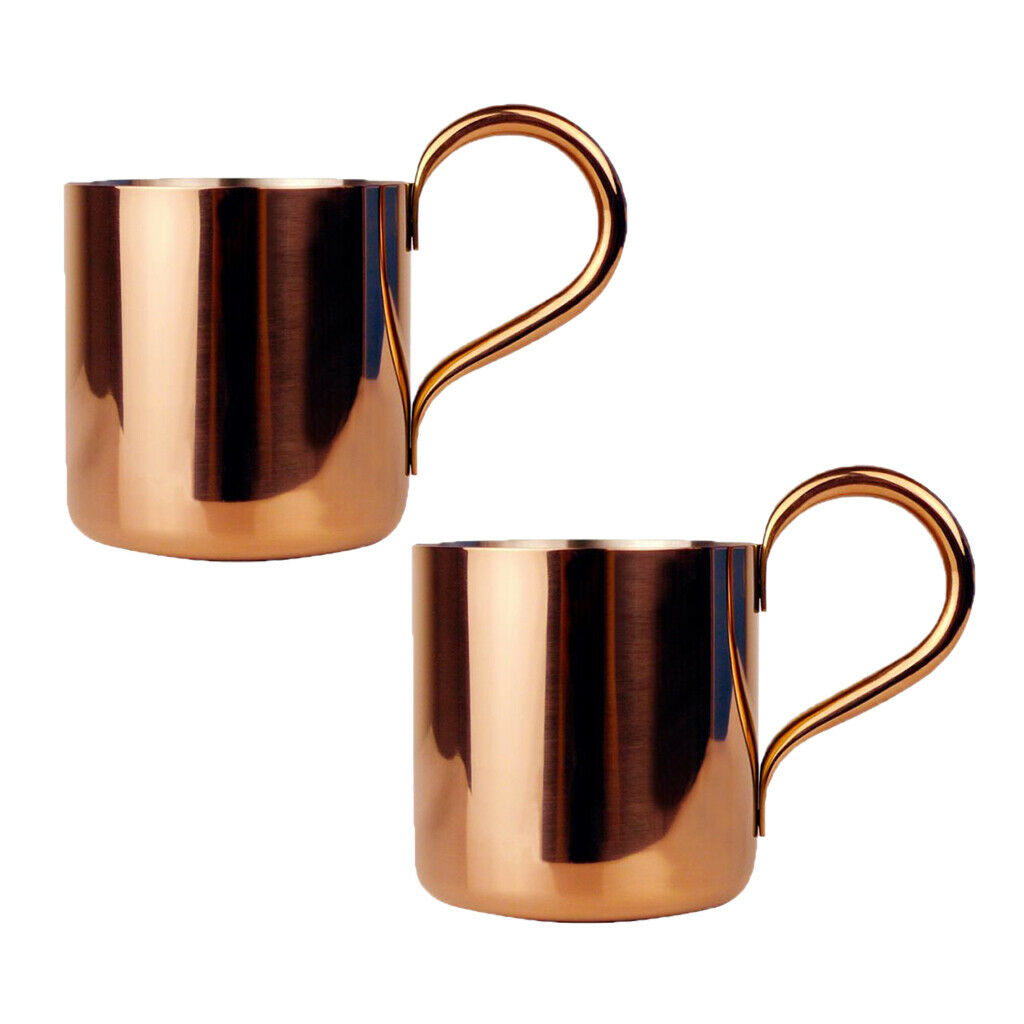 2x Copper Plated Moscow Mule Mugs 500ml/17oz Cocktail Wine Serving Cups