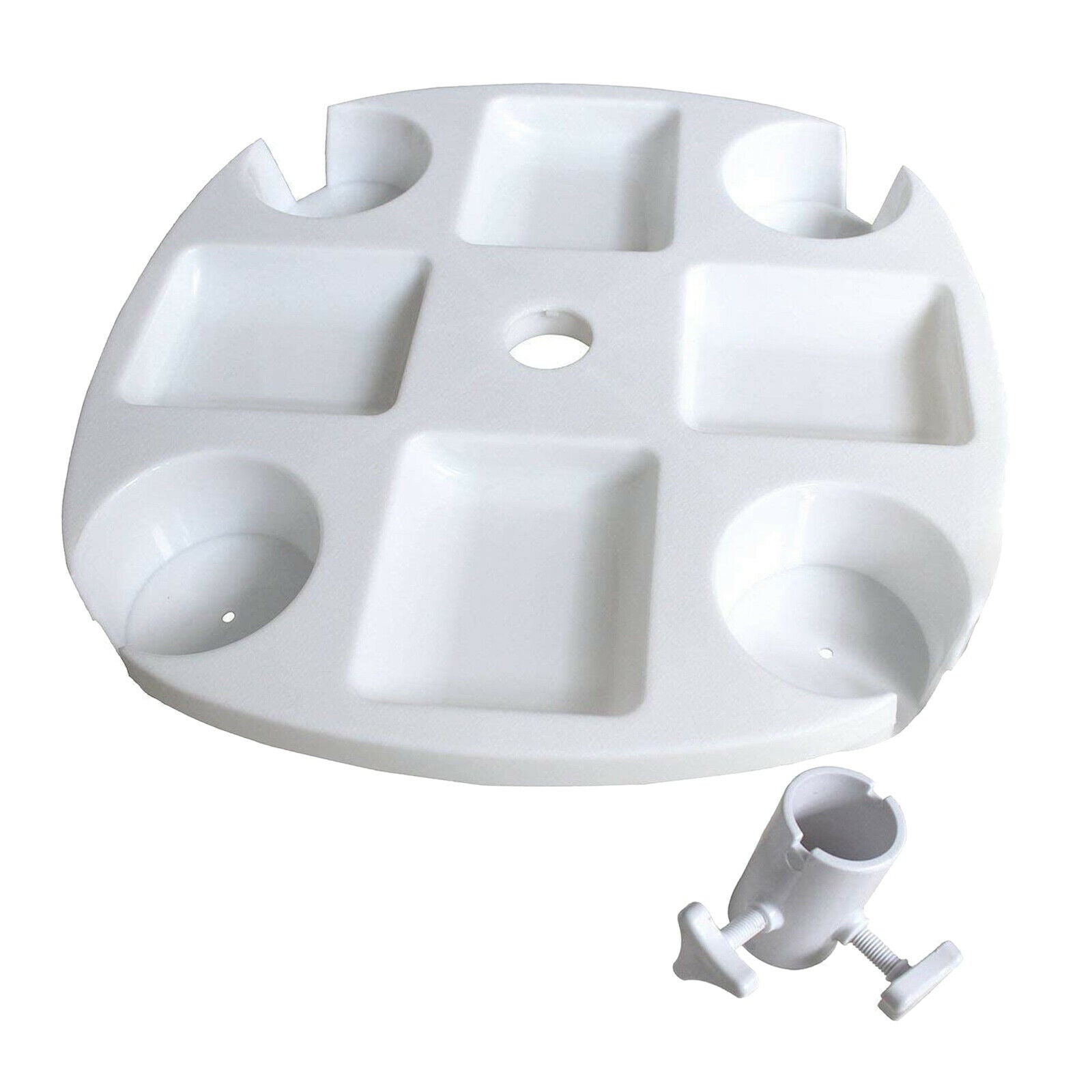 Summer Beach Umbrella Table Tray with Hanging Hook for Garden Swimming Pool
