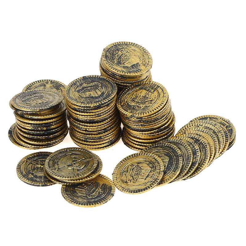 10pcs Pirate Treasure Coins Party Props Christmas Gift Game Currency Hallow XC