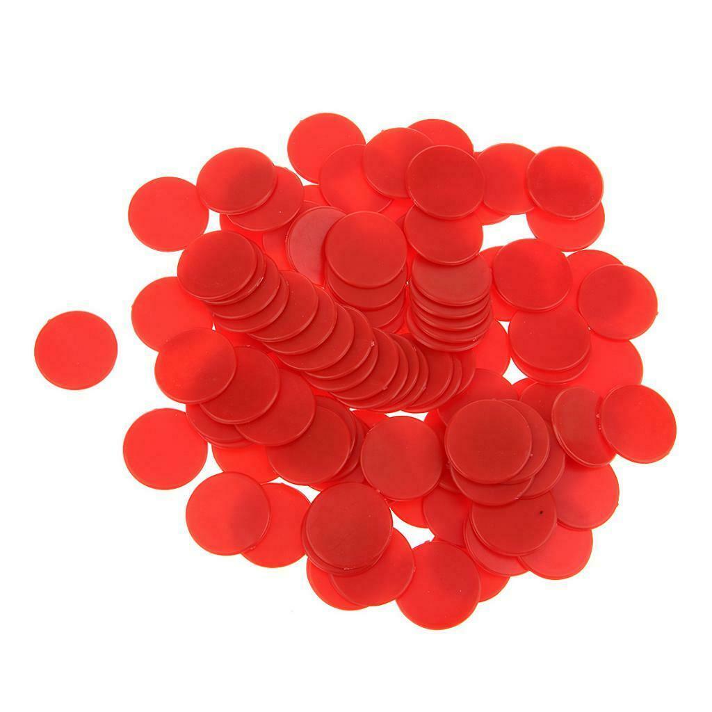 Plastic Counters Bingo Game Counters Playing Tabletop Board Games 1.9cm,Red