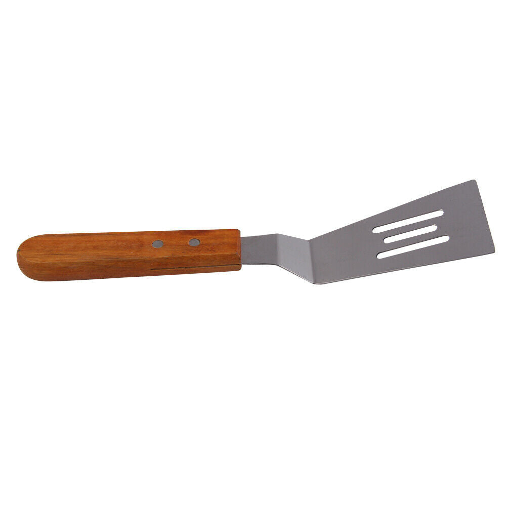 Stainless Steel Beefsteak Spatula Flat Colander Shovel with Wooden Handle  @