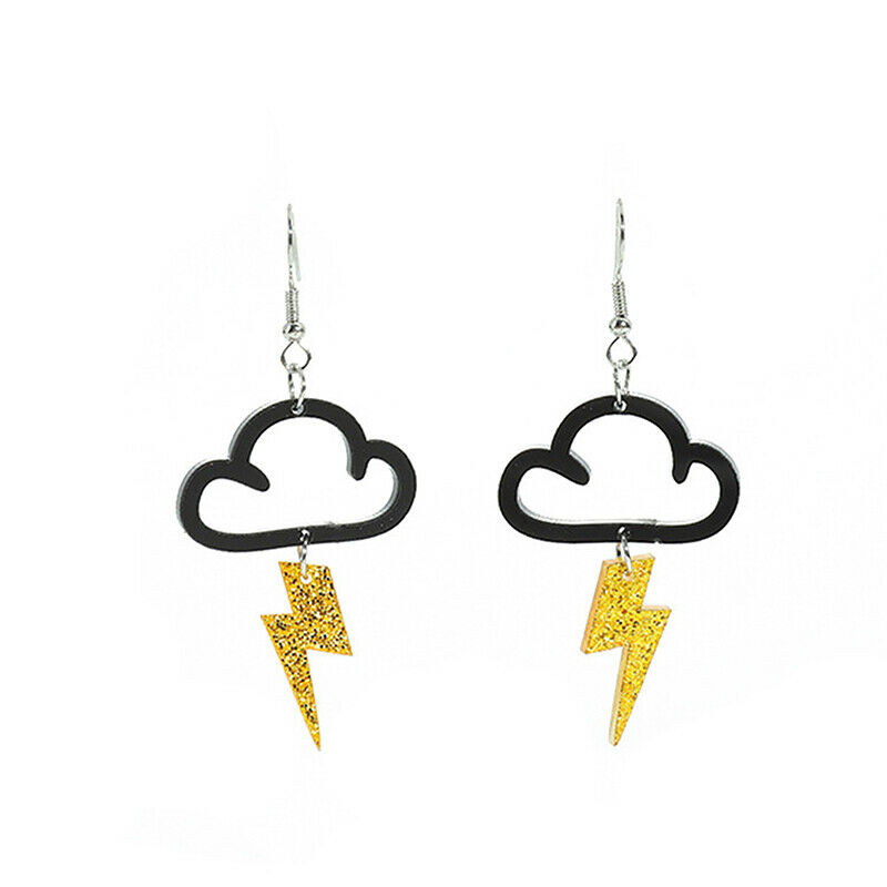 Fashion Lychee Acrylic Cute Cloud Lightning Earrings Women Girls Fashion .l8