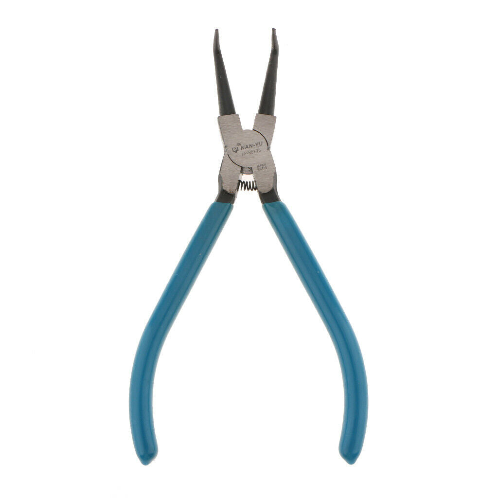 BLUE Bent External Circlip Pliers - 225x80mm/8.86x3.15inch, Heavy Duty