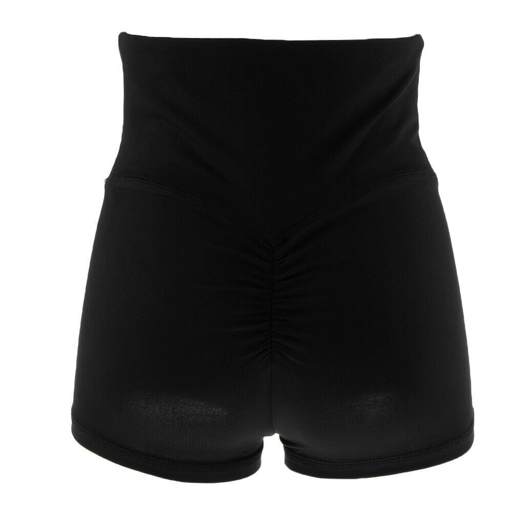 Women Stretch Gym Yoga Sport Shorts Dancing Running Skinny Hot Pants S Black