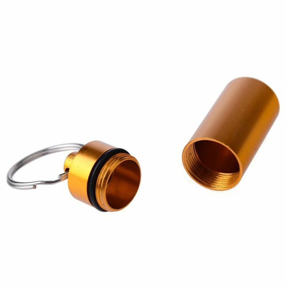 5X Reisen Aluminium Pillendose Kleine Pill Box Schlüsselanhänger Medizin Case