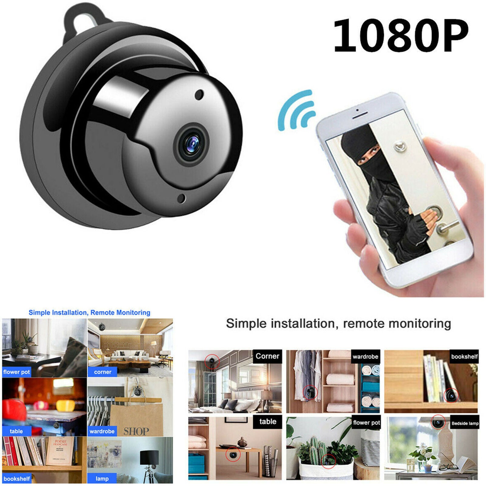 1080P Wireless IR WiFi CCTV Indoor/Outdoor HD MINI IP Camera CAM Home Security