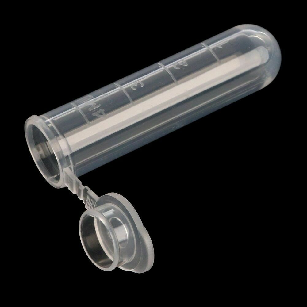 50pcs 5ml Plastic Clear Centrifuge Tubes Cap Vials Sample Lab Container