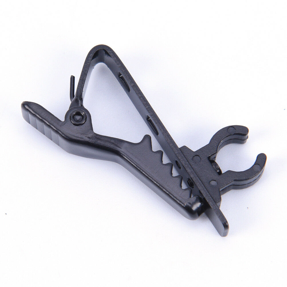 2PCS Microphone Lapel Tie Clip for Lapel Lavalier Mic Black BDAU