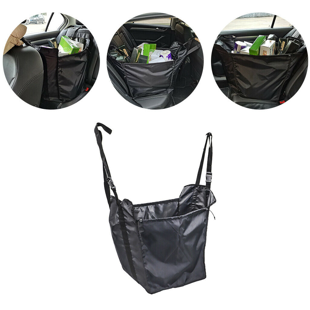 Universal Black Oxford Auto Foldable Sundries Storage Bag Vehicle Organizer
