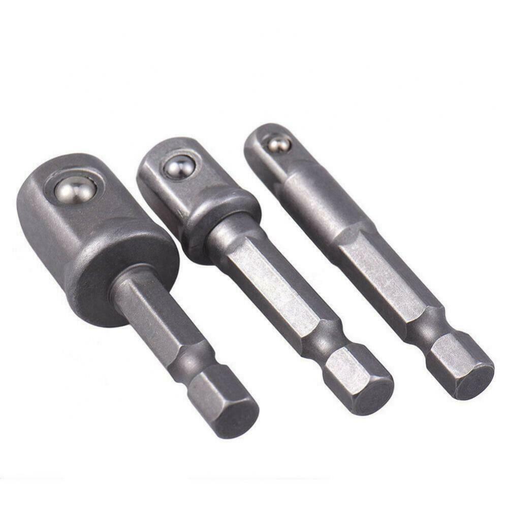 Socket Adapter Set 1/4" 3/8" 1/2" 2" Long Home Repair Tool For Automotive