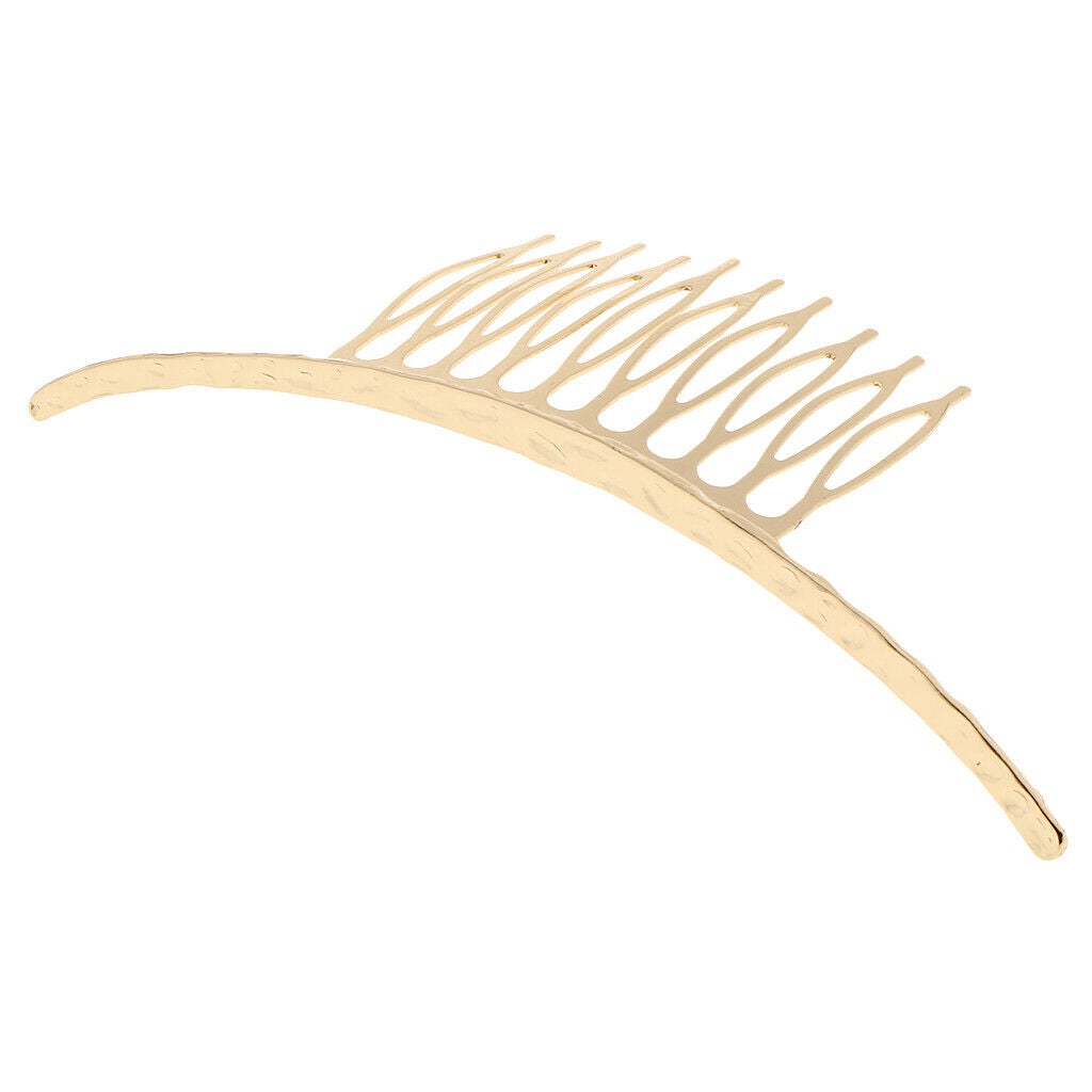 Golden Blank Metal Hair Clip Comb 10 Teeth Wedding Bridal Hairstyle Accessories