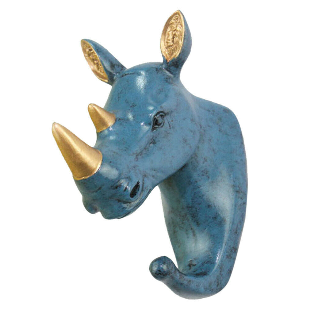 Animal  Royal Blue   Decorative Wall Hook   f/ Club Wall Ornament Rhinoceros