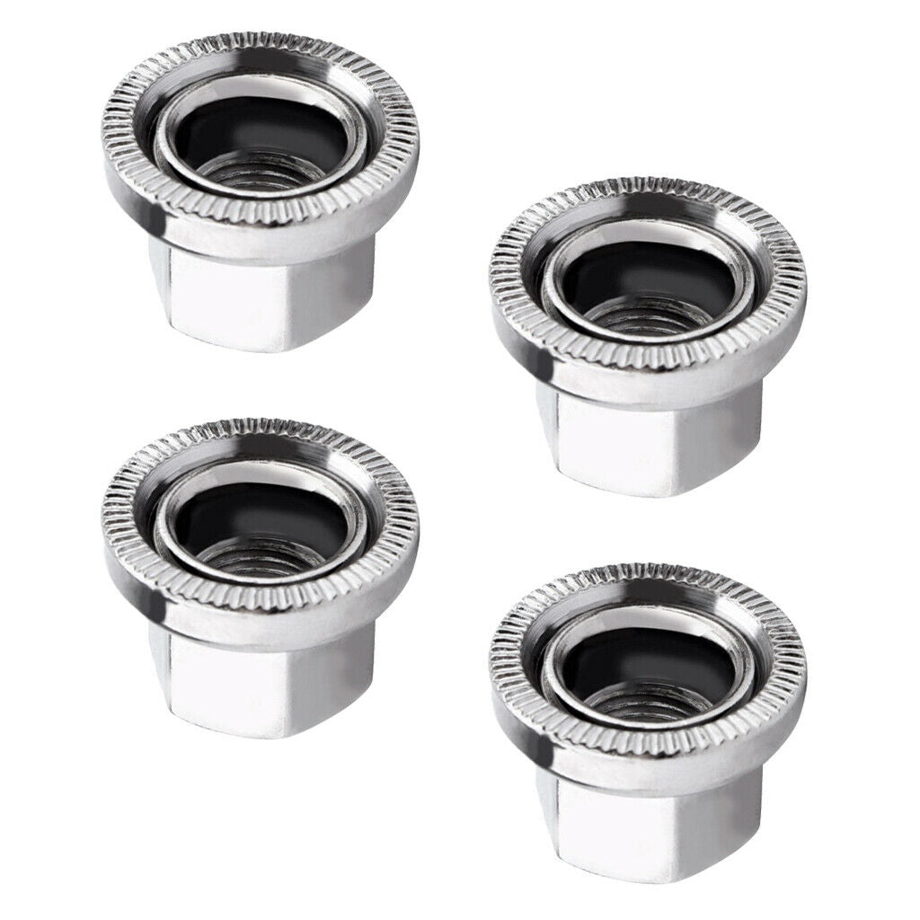 4x Steel M10 Mountain Bike Wheel Skewer Nuts BMX Bicycle Bolts Accessories