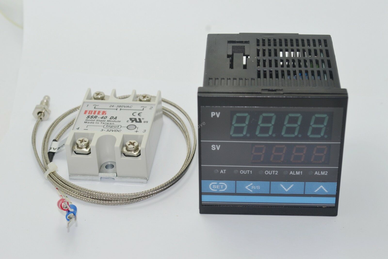 Digital PID Thermostat Temperature Controller + 40A SSR + K Thermocouple Sensor
