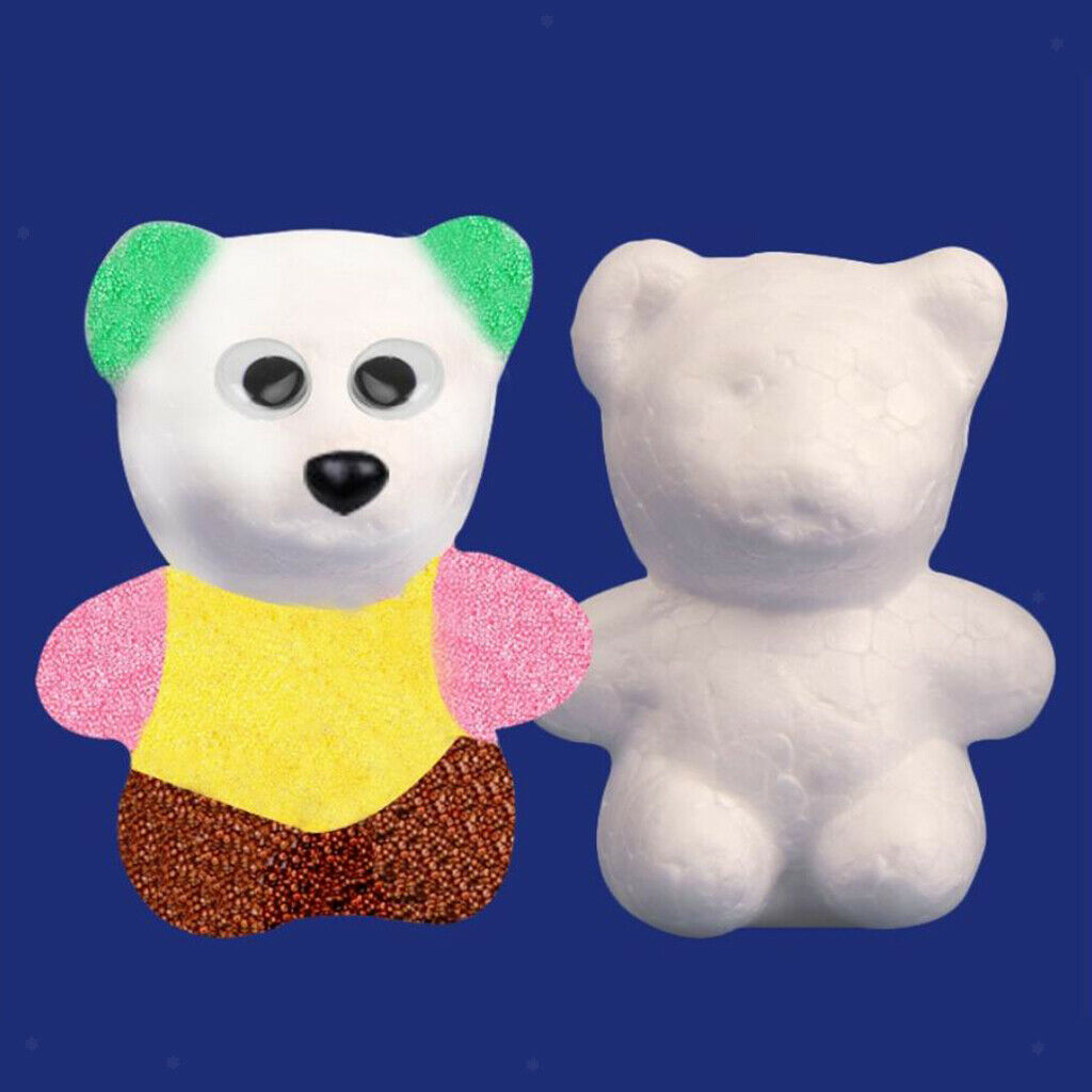 20Pcs Polystyrene Foam Board, Bear Polystyrene Foam Block, Smooth Craft Bricks