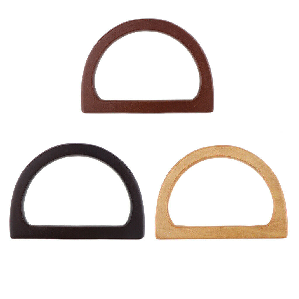 6X Simple Wood Bag Handle Replacement for Purse Bag Making Accessories Brown