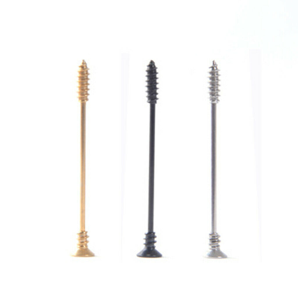 3 pieces screw earrings men stud earrings stainless steel cross screws
