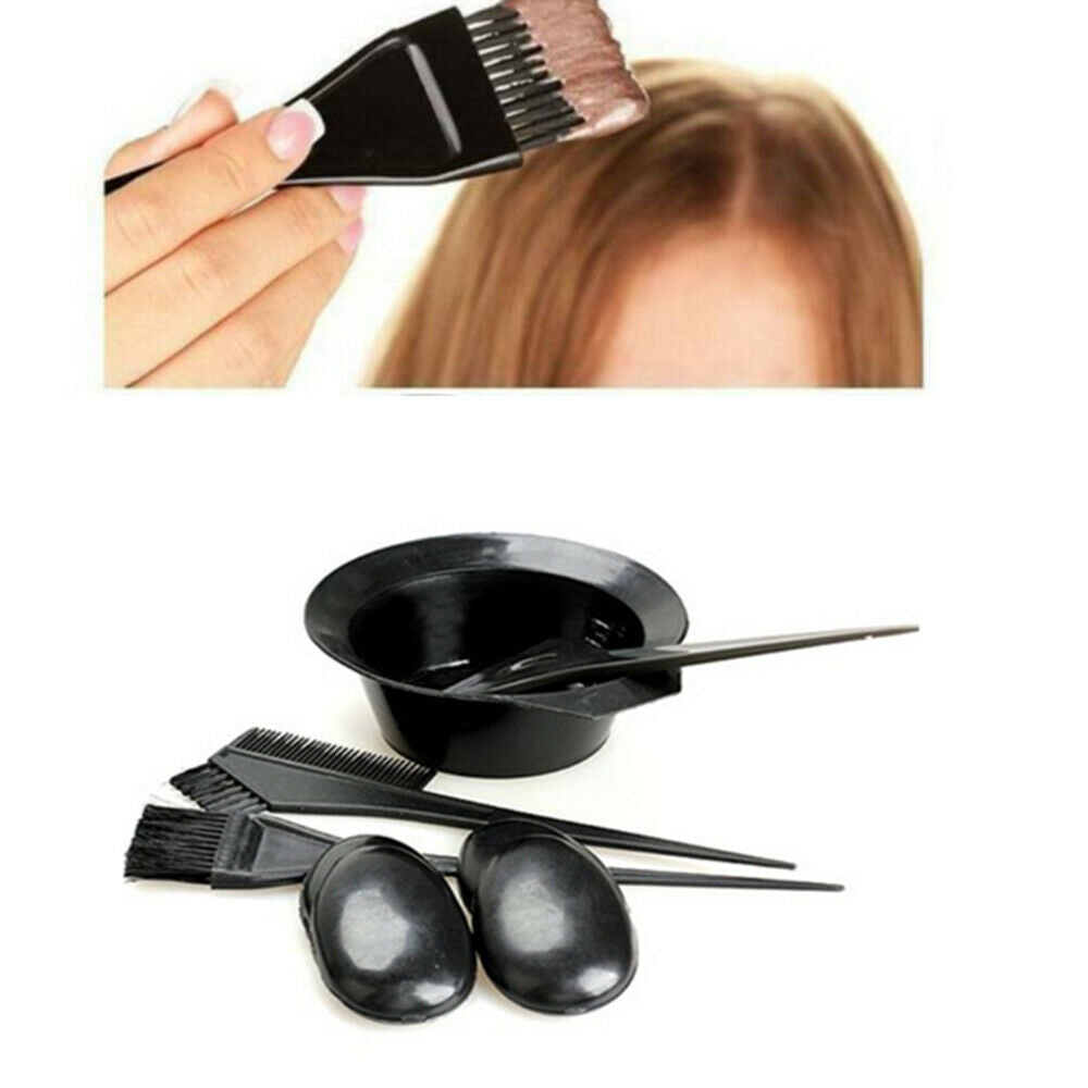 5Pcs/set Plastic Hair Dye Mixing Bowl Brushes Earshield Hair Coloring Tint Tools