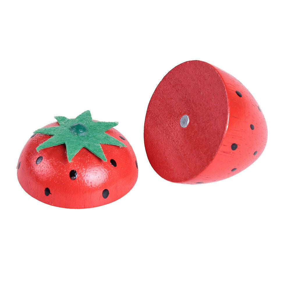 Wooden Magnetic Connected Food Pretend Kitchen Food Cutting Toys Kids