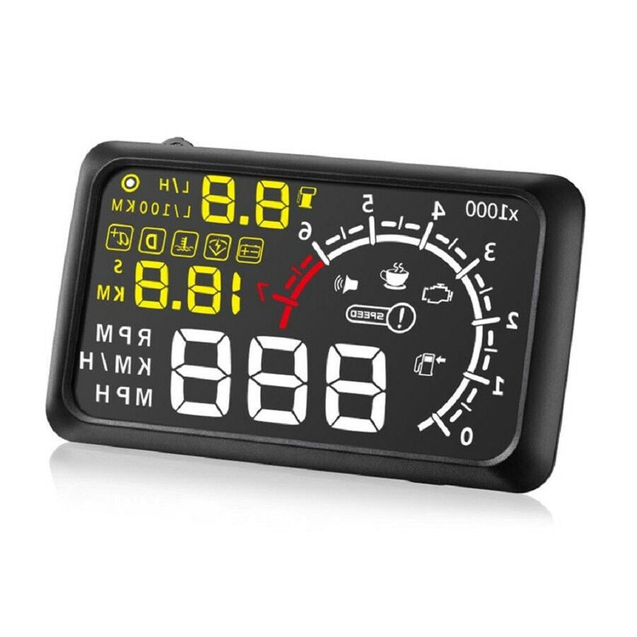 Car LCD 5.5" HUD Head Up Display OBD2 II Speedometers Engine Over Speed Warning