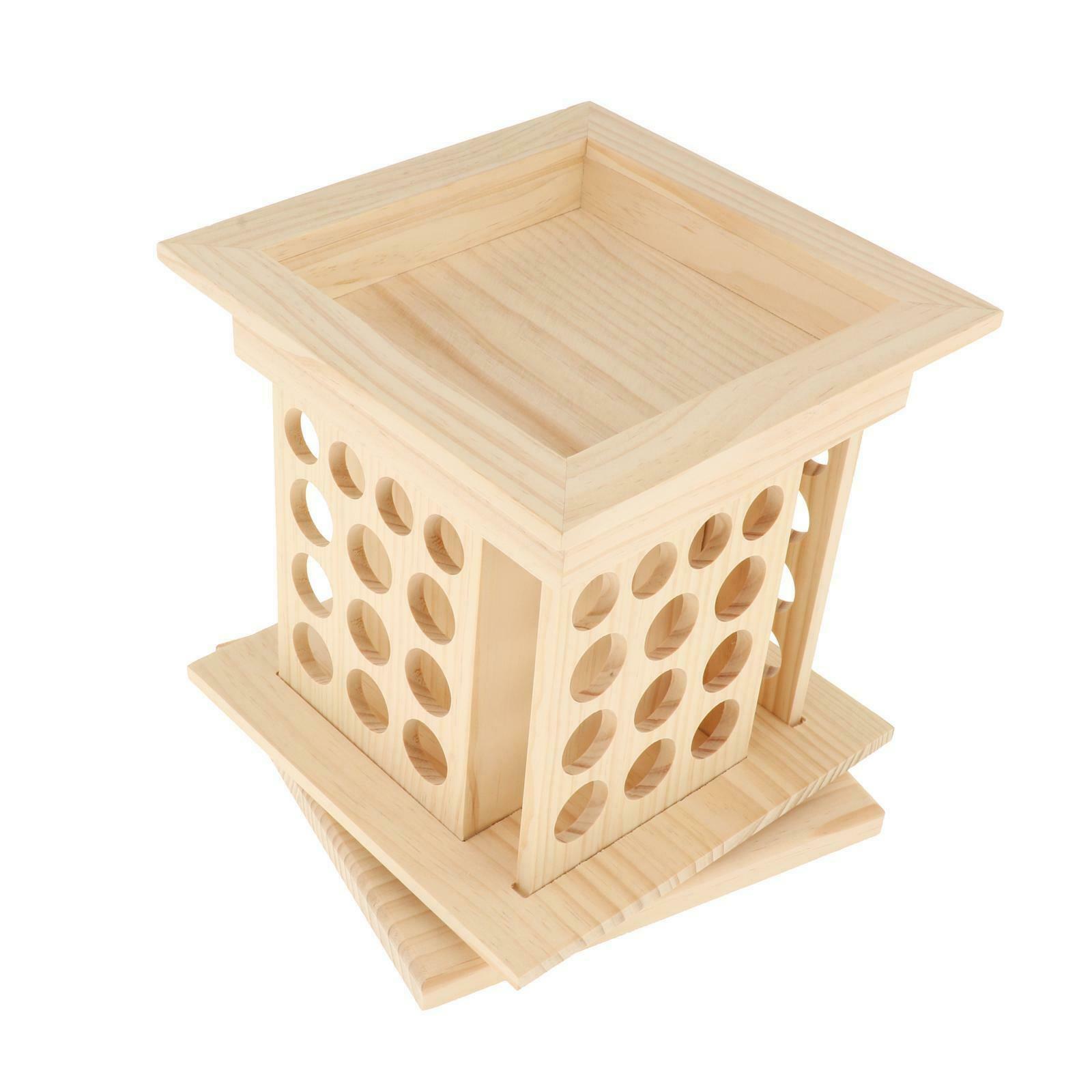 Rotating Essential Oil 52 Slot Display Holder Wooden Box Perfume Organizer