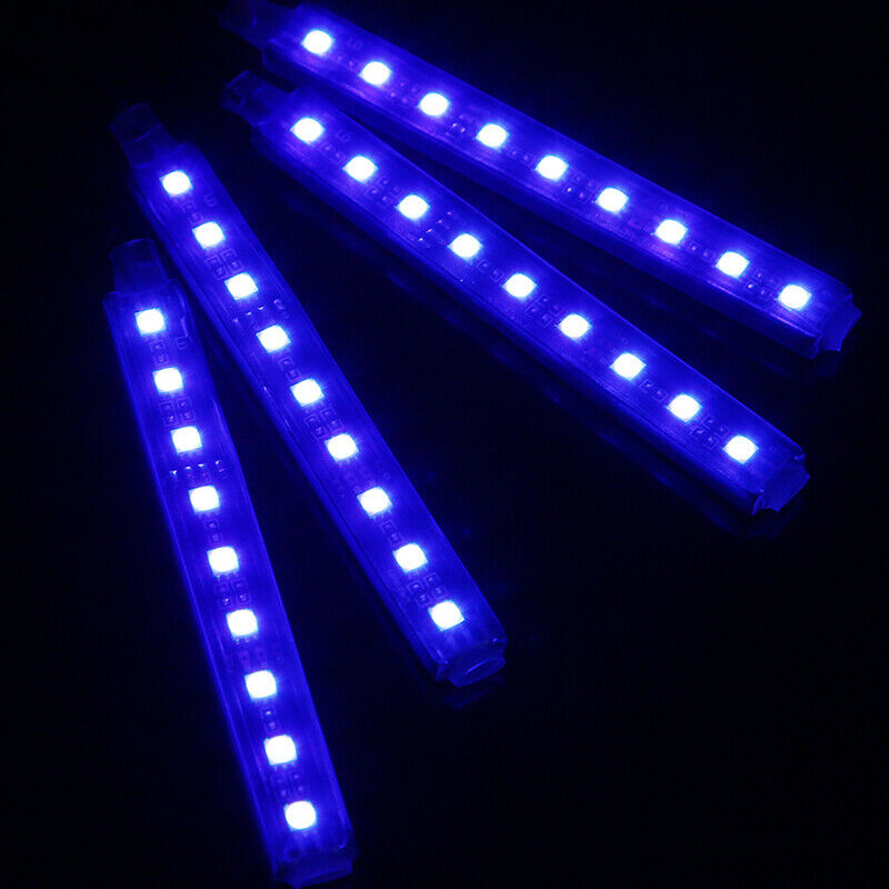 4PCS 9LEDs Strip Colorful Light Waterproof Remote Control For Car Auto Truck