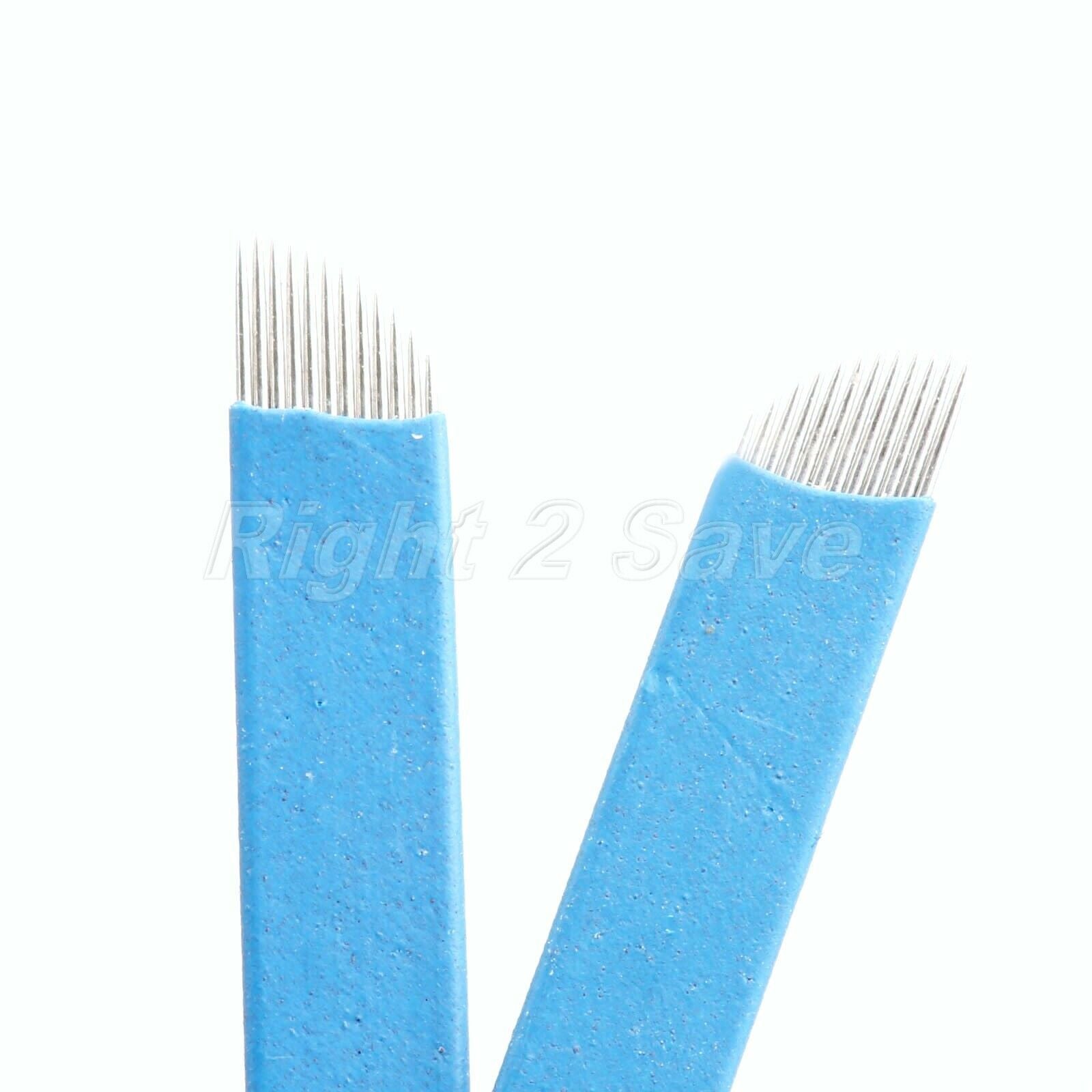 10PCS 12 Pin Permanent Makeup Manual Eyebrow Blade Pen Tattoo Needles