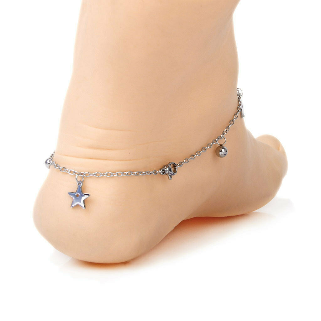 Stainless Steel Stars And Balls Anklet Bracelet