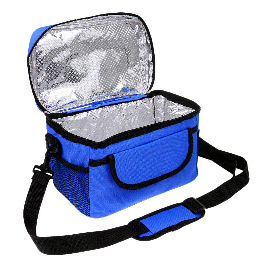 Travel Outdoor Cooler Thermal Lunch Bag Tote Box Portable Container Blue