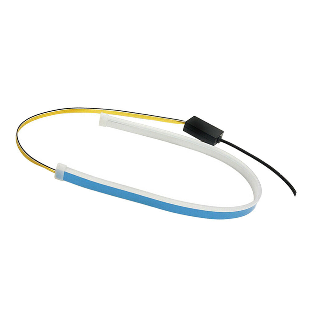 2xFlexible Tube LED Strips Daytime Turn Signal Lights 60cm Pink+Yellow