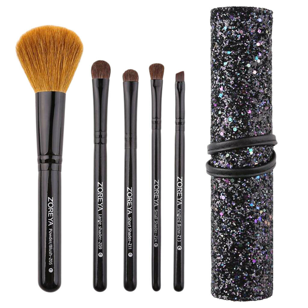 Makeup Beauty Brushes Powder Portable Wooden Handle Eyeliner Brush Black
