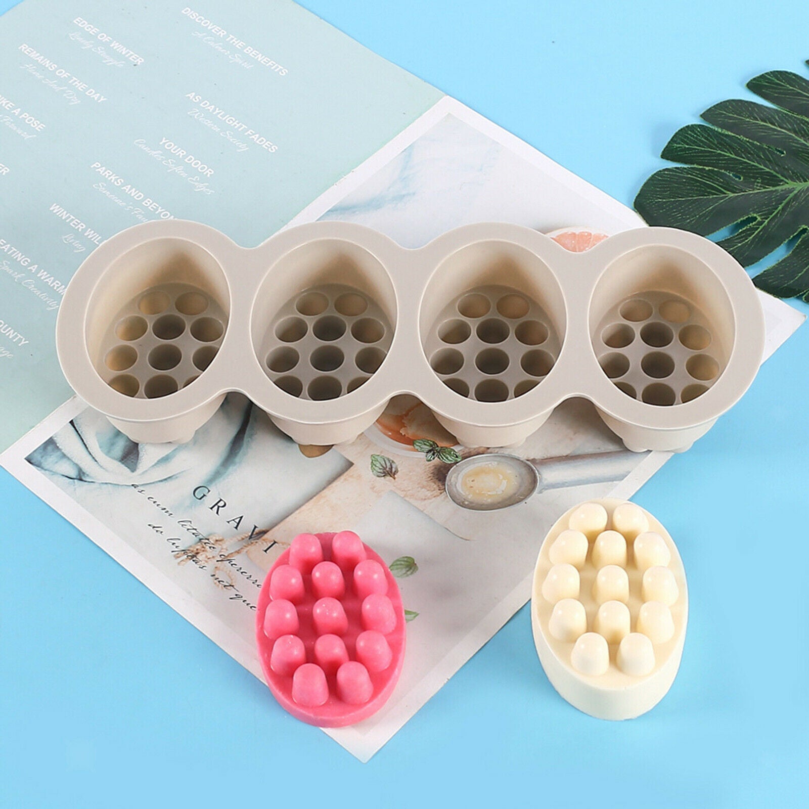 4 Cavity Silicone Soap Mold Handmade Soap Mold Nonstick DIY Craft Mould