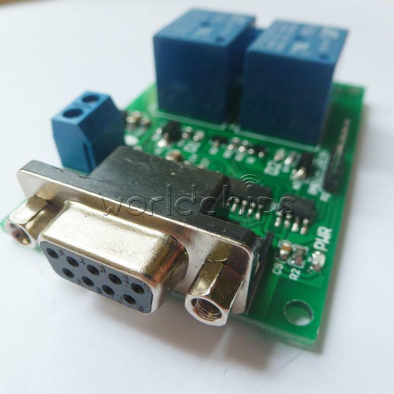 RS232 Relay Module 2-Channel Serial Port DB9 Interface Low Level Output 12V 10A