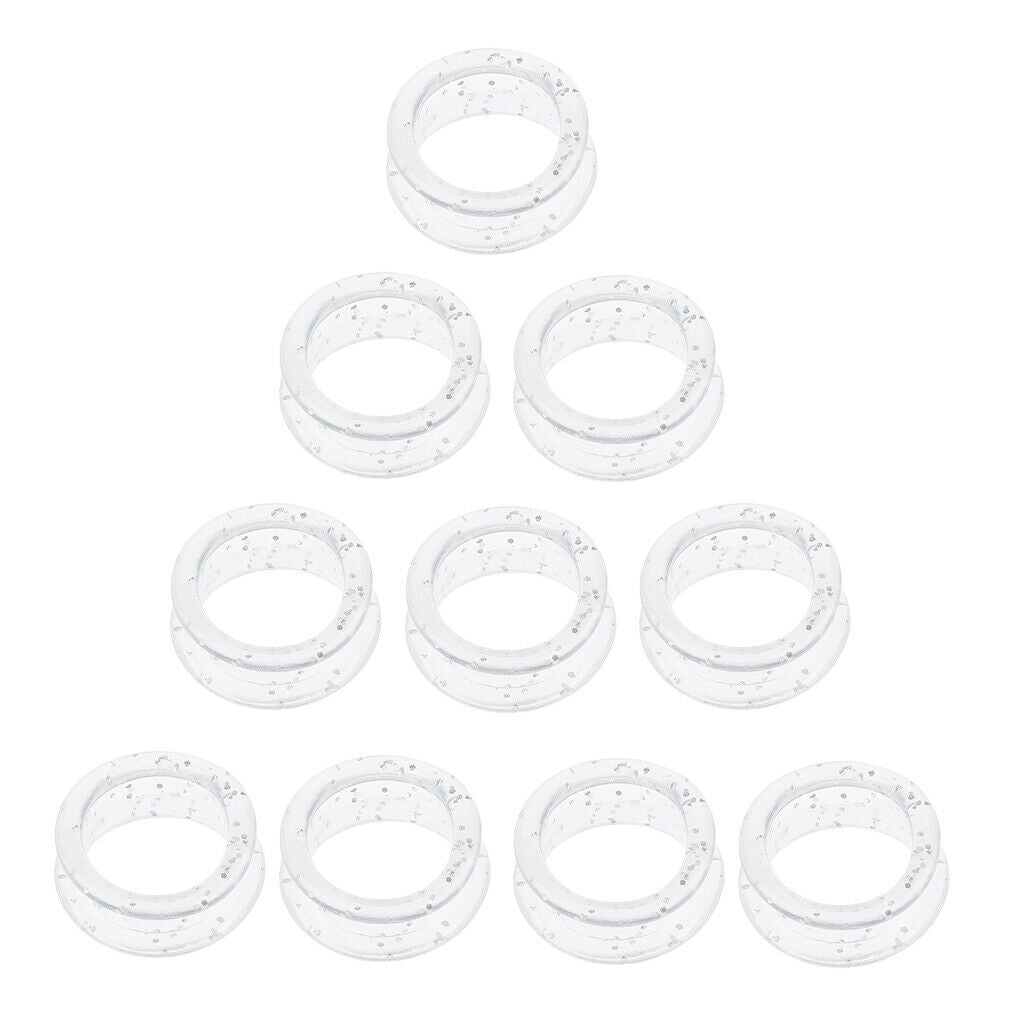 20 Counts Rubber Silicone Scissors Shears Finger Rings Grips Black/Clear